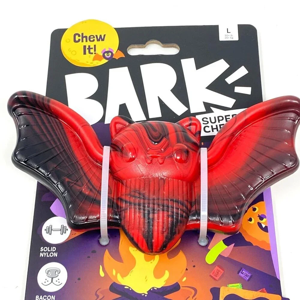 BARK Afraid of the Bark Halloween Brawning Bat Interactive Dog Toy Size L
